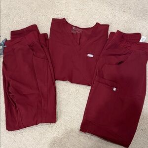 Burgundy Scrub Set